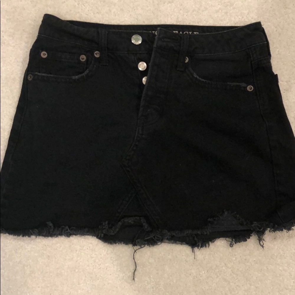 American eagle black jean skirt